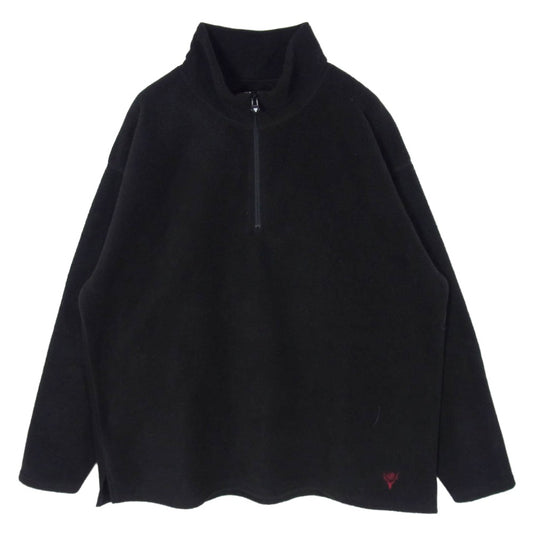 South2 West8 サウスツーウェストエイト RW641 Half Zipped Shirt Poly Fleece ハーフジップ プルオーバー スウェット ブラック系 S【中古】