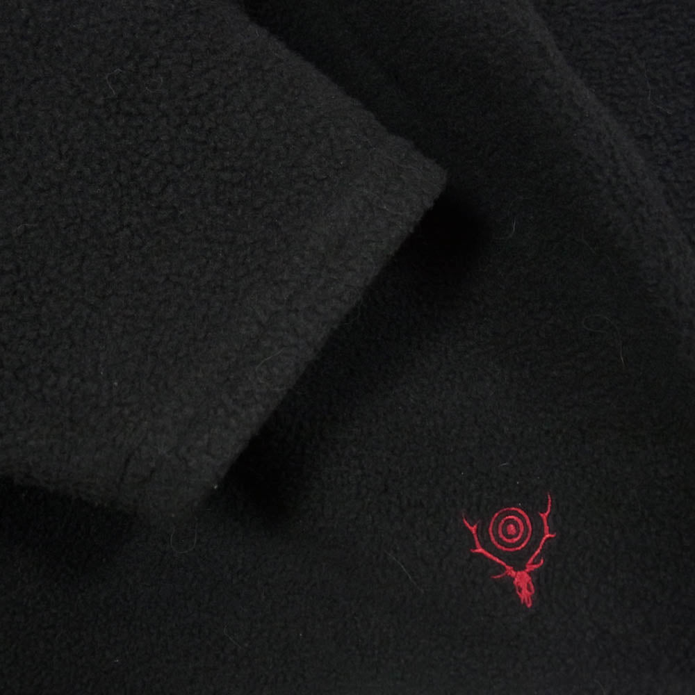 South2 West8 サウスツーウェストエイト RW641 Half Zipped Shirt Poly Fleece ハーフジップ プルオーバー スウェット ブラック系 S【中古】