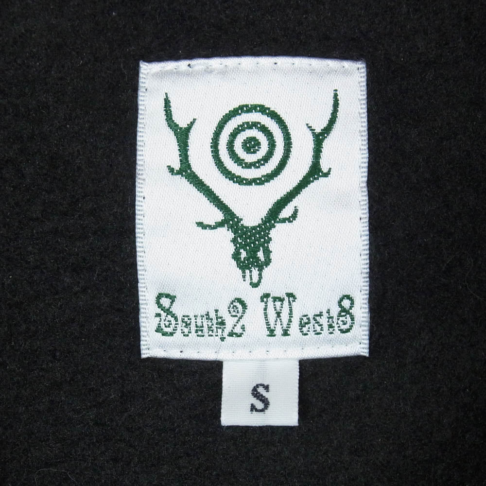 South2 West8 サウスツーウェストエイト RW641 Half Zipped Shirt Poly Fleece ハーフジップ プルオーバー スウェット ブラック系 S【中古】