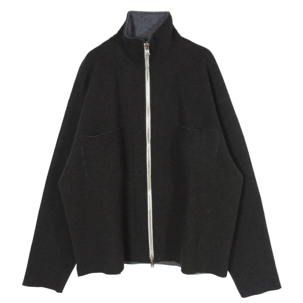 バージスブルック WEST Wool Nylon Fleece Jersey Full Zip Reversible Blouson ジップ アップ ジャケット ダークグレー系 1【中古】