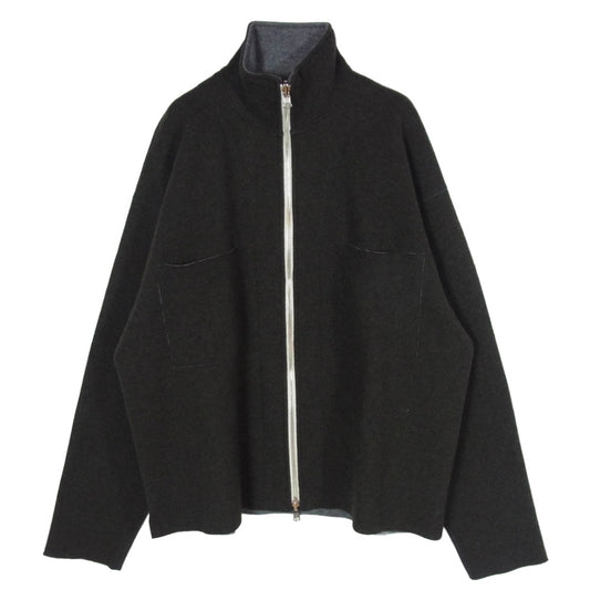 バージスブルック WEST Wool Nylon Fleece Jersey Full Zip Reversible Blouson ジップ アップ ジャケット ダークグレー系 1【中古】