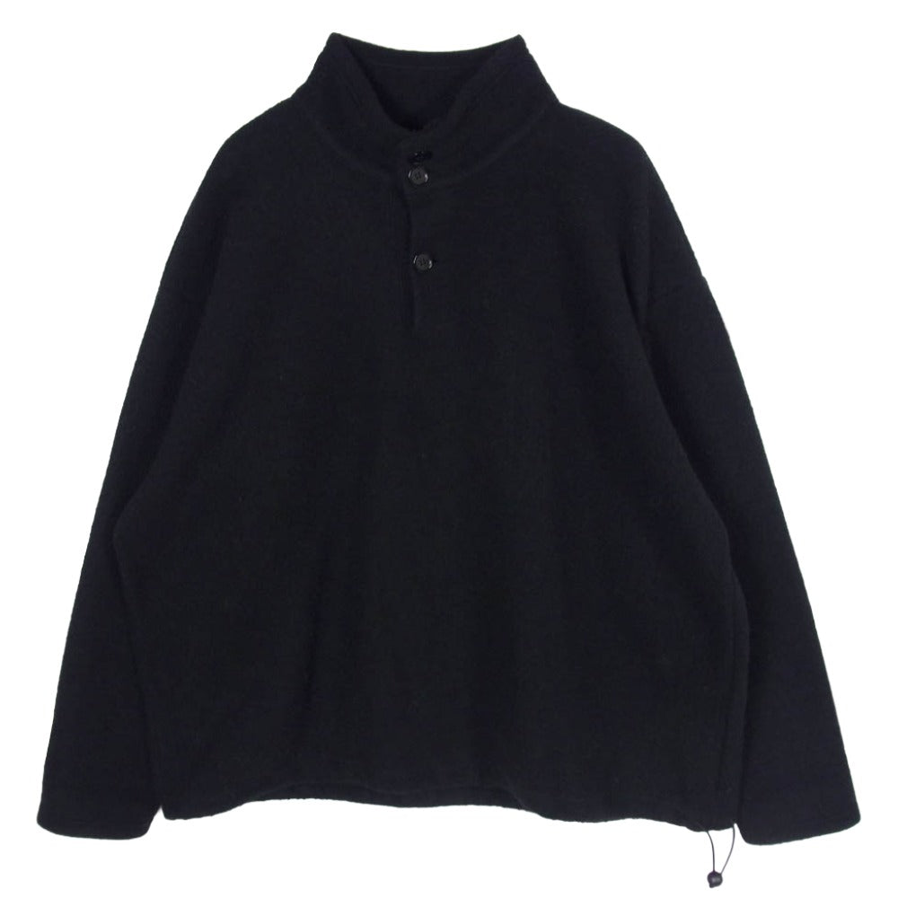 バージスブルック HARE Recycle Wool Fleece Stand Collar Pullover プルオーバー フリース ジャケット ブラック系 2【中古】