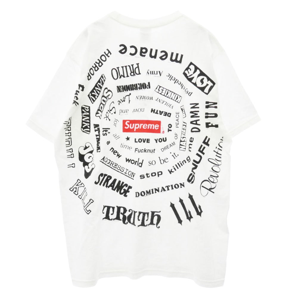 Supreme シュプリーム 20AW No More Shit Tee ノーモア シット ロゴ プリント Tシャツ 半袖 カットソー ホワイト系 L【中古】