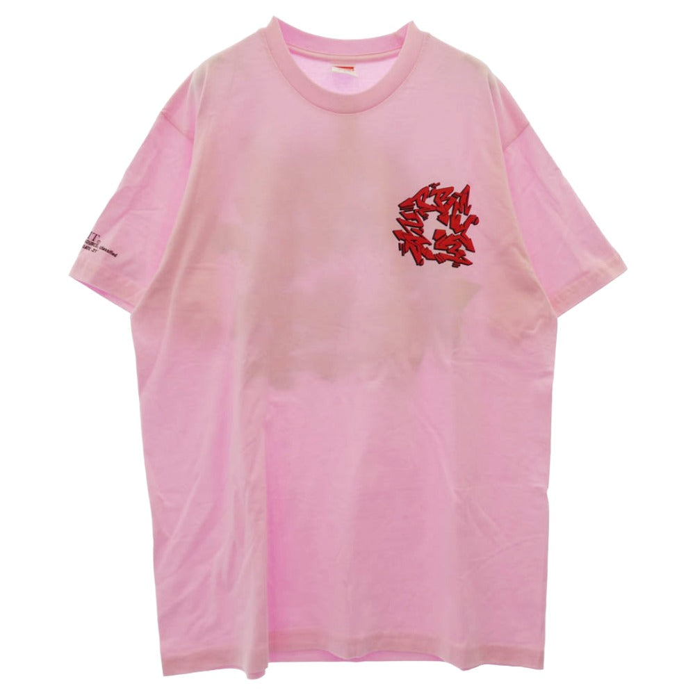 Supreme シュプリーム 21AW Support Unit Tee サポート ユニット Tシャツ フロント バック プリント 半袖カットソー ピンク系 L【極上美品】【中古】