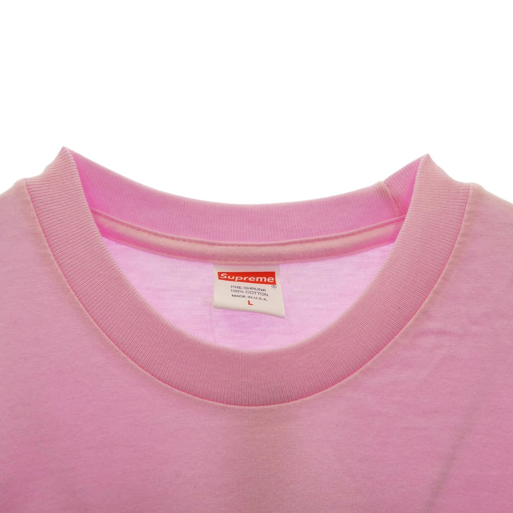 Supreme シュプリーム 21AW Support Unit Tee サポート ユニット Tシャツ フロント バック プリント 半袖カットソー ピンク系 L【極上美品】【中古】