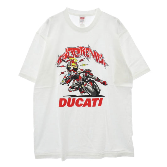 Supreme シュプリーム 24sSS x Ducati Bike Tee ドゥカティ バイク Tシャツ フロントプリント 半袖 カットソー ホワイト系 M【新古品】【未使用】【中古】
