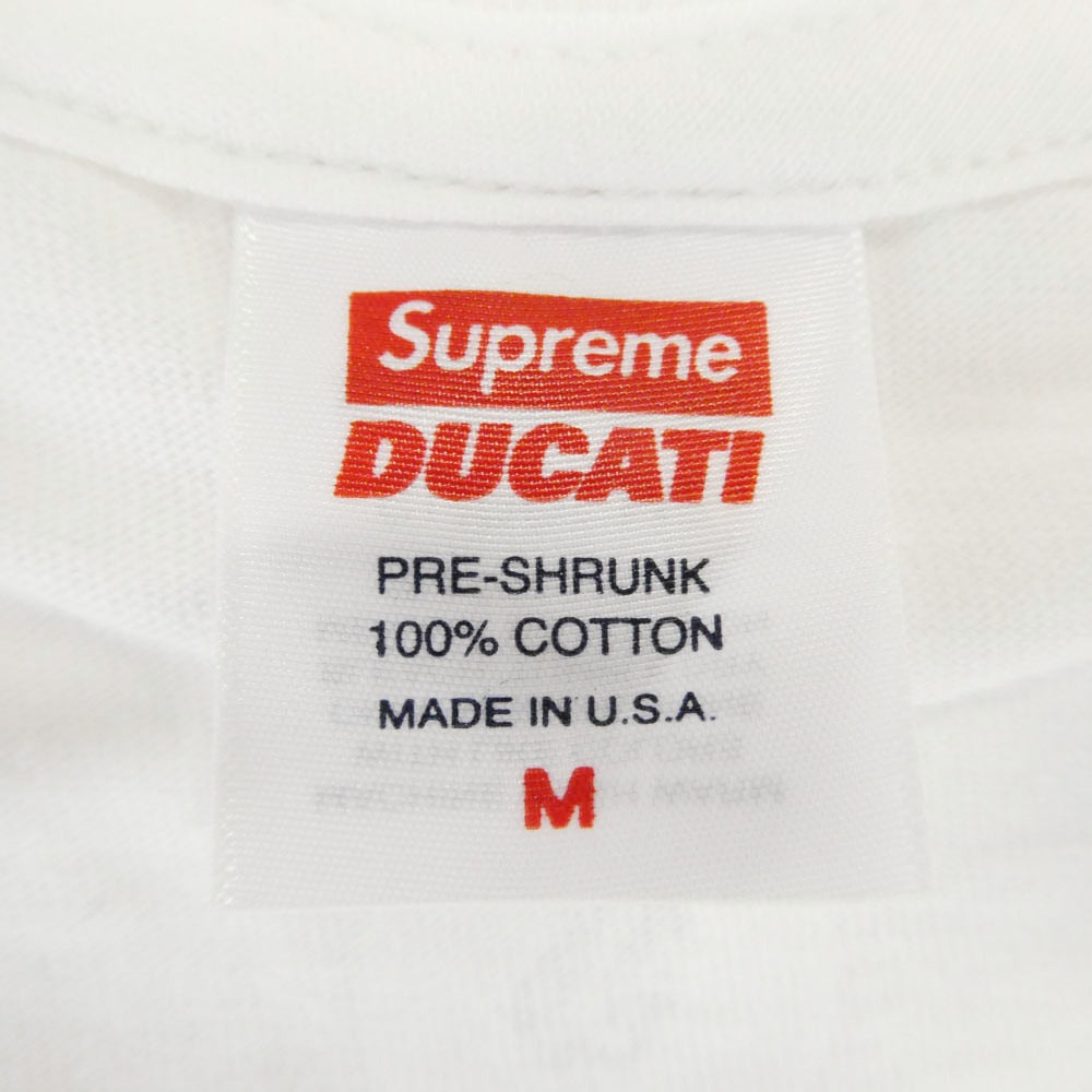 Supreme シュプリーム 24sSS x Ducati Bike Tee ドゥカティ バイク Tシャツ フロントプリント 半袖 カットソー ホワイト系 M【新古品】【未使用】【中古】