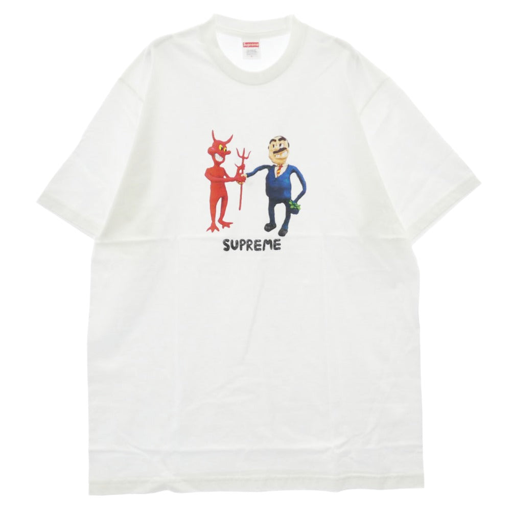 Supreme シュプリーム 23sSS Business tee ビジネス Tシャツ フロントプリント 半袖 カットソー ホワイト系 L【新古品】【未使用】【中古】
