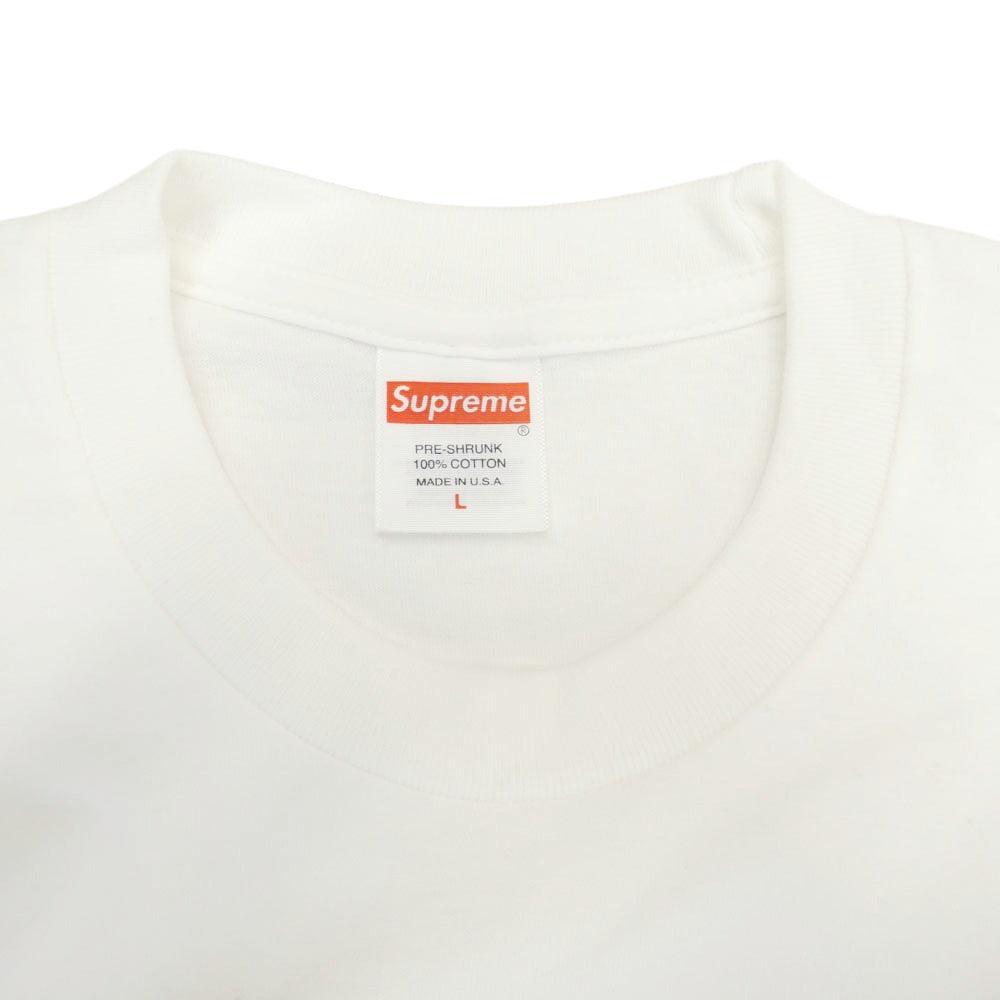Supreme シュプリーム 23sSS Business tee ビジネス Tシャツ フロントプリント 半袖 カットソー ホワイト系 L【新古品】【未使用】【中古】
