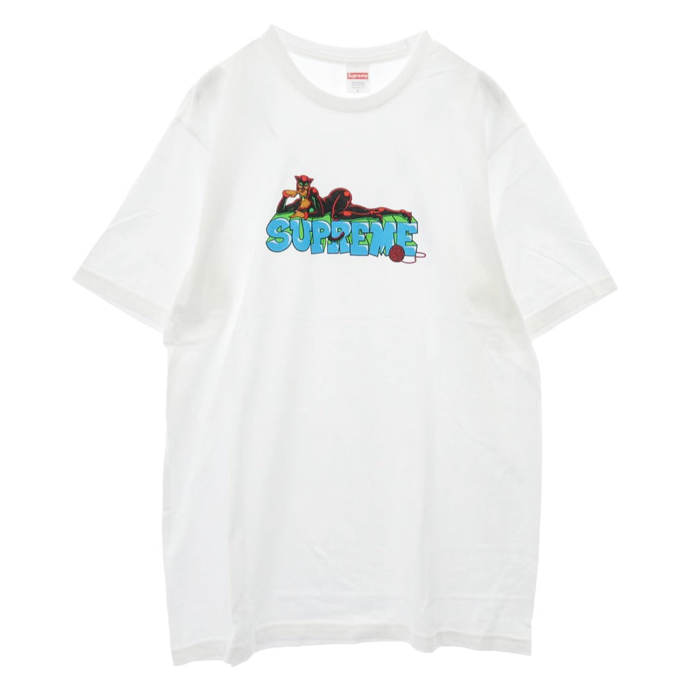 Supreme シュプリーム 22AW Catwoman Tee キャットウーマン フロントプリント Tシャツ 半袖 カットソー ホワイト系 L【極上美品】【中古】