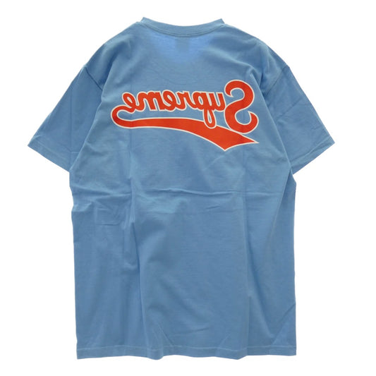 Supreme シュプリーム 24SS Backwards Tee バックワーズ バックロゴプリント Tシャツ 半袖カットソー ライトブルー系 M【新古品】【未使用】【中古】