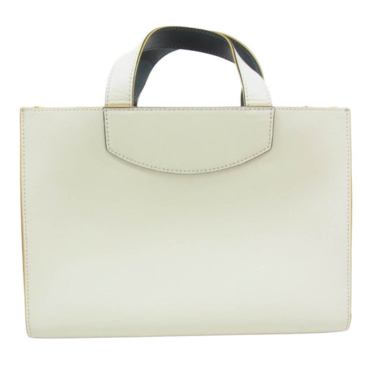 agnes b. アニエスベー 2WAY レザー ハンドバッグ ショルダーバッグ オフホワイト系【中古】