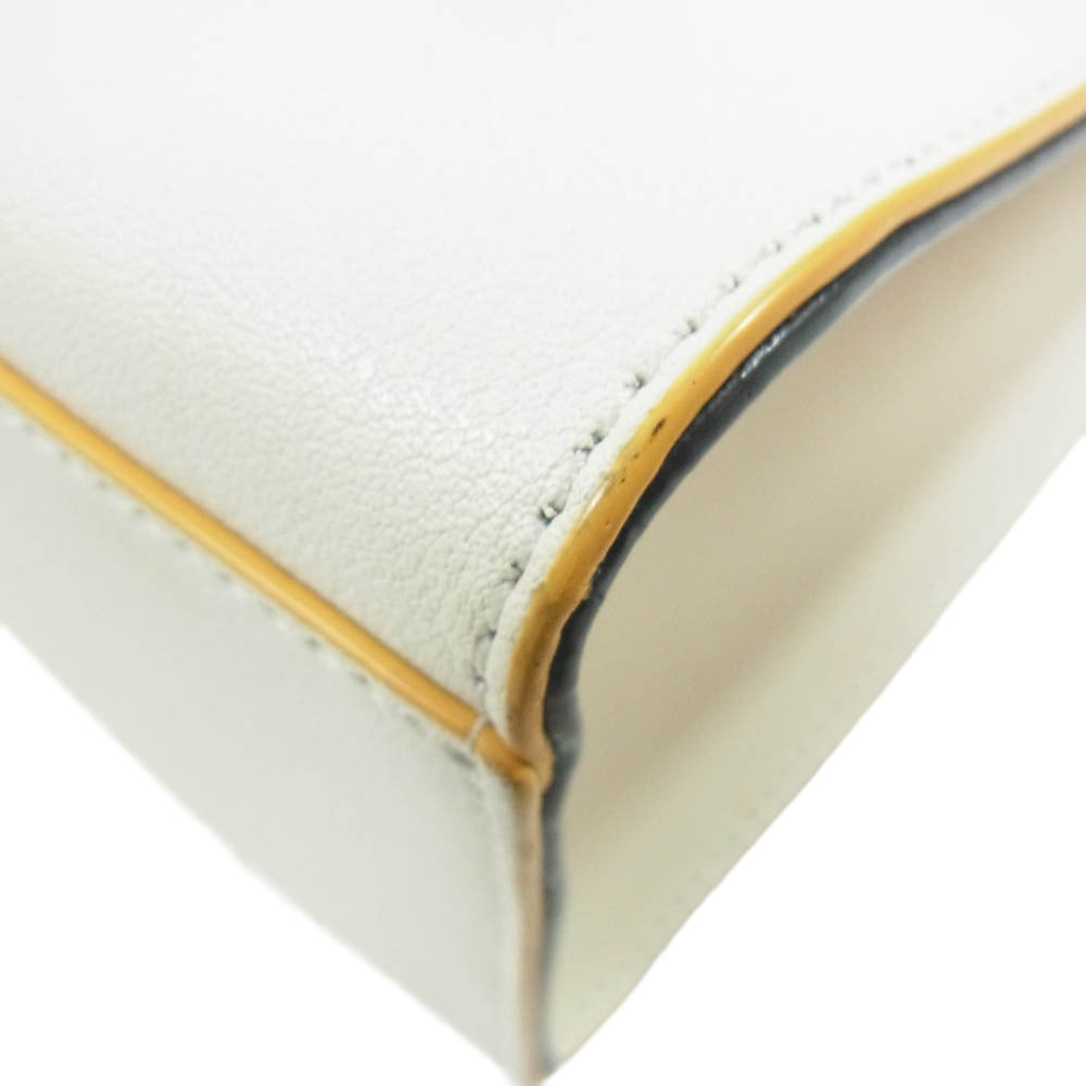 agnes b. アニエスベー 2WAY レザー ハンドバッグ ショルダーバッグ オフホワイト系【中古】