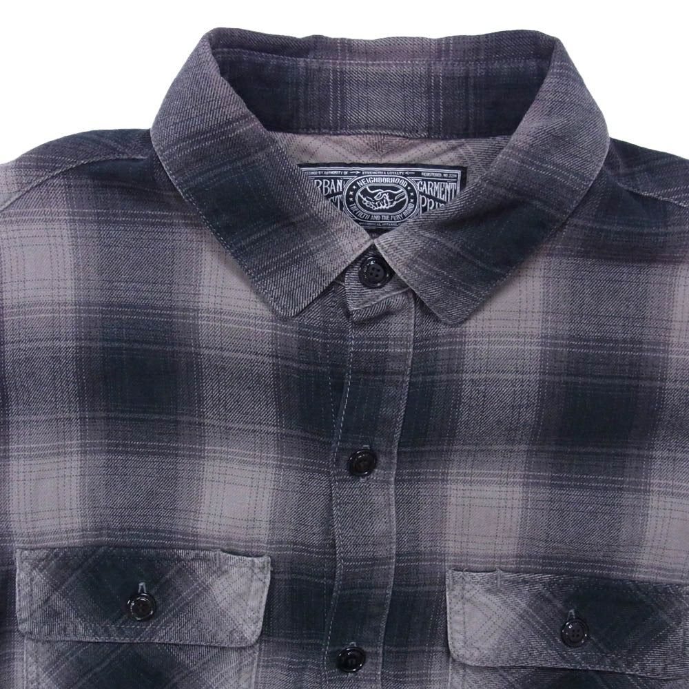 NEIGHBORHOOD ネイバーフッド ARNH-SH-M02 長袖 チェック シャツ チャコール系 M【中古】