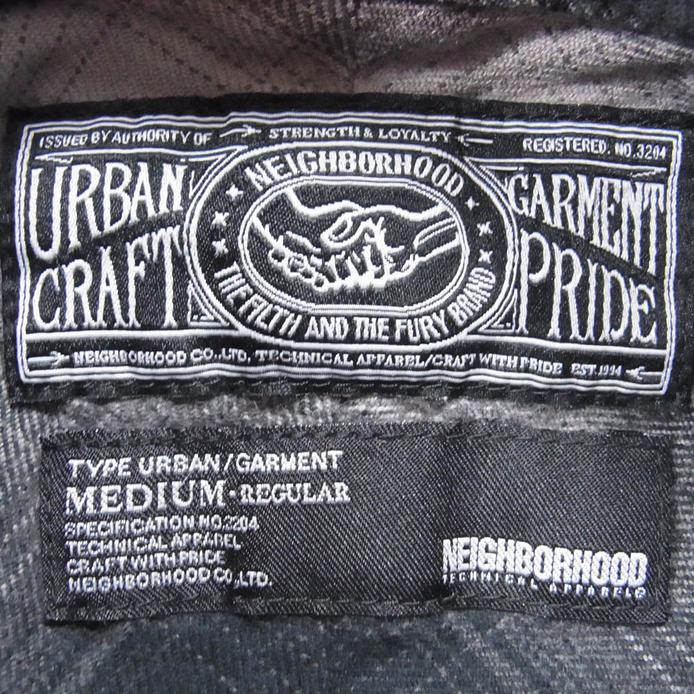 NEIGHBORHOOD ネイバーフッド ARNH-SH-M02 長袖 チェック シャツ チャコール系 M【中古】
