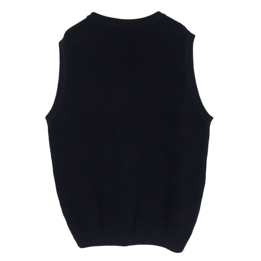 crepuscule クレプスキュール moss stitch vest ニットベスト ブラック系 1【中古】