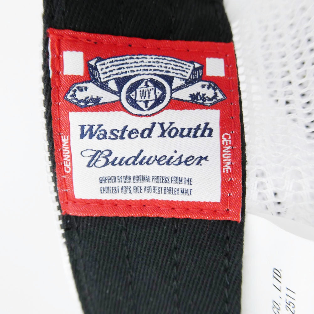 ウェイステッドユース Budweiser WY メッシュ ロゴ キャップ ブラック系 ホワイト系【中古】