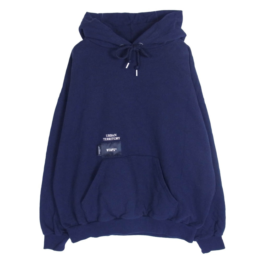 WTAPS ダブルタップス CROSS BONES HOODY COTTON クロスボーン プルオーバー パーカー ネイビー系 X02【中古】