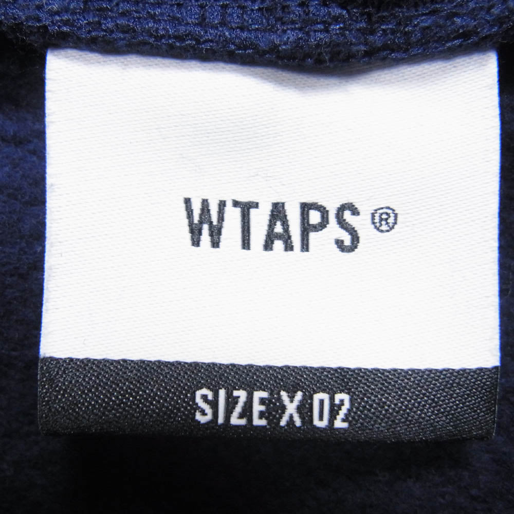 WTAPS ダブルタップス CROSS BONES HOODY COTTON クロスボーン プルオーバー パーカー ネイビー系 X02【中古】