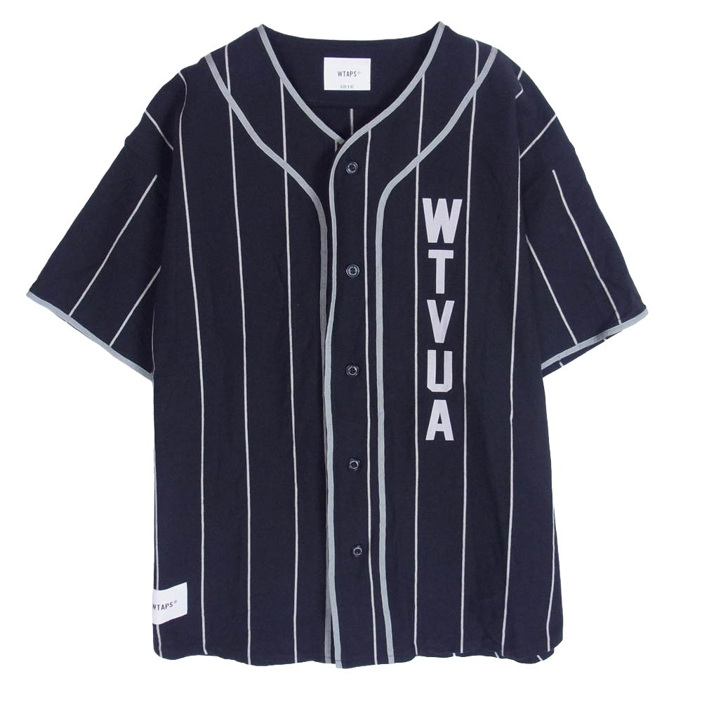 WTAPS ダブルタップス 25ss 251ATDT-CSM26 League SS Cotton リーグ SS 半袖 シャツ ネイビー系 X03【美品】【中古】