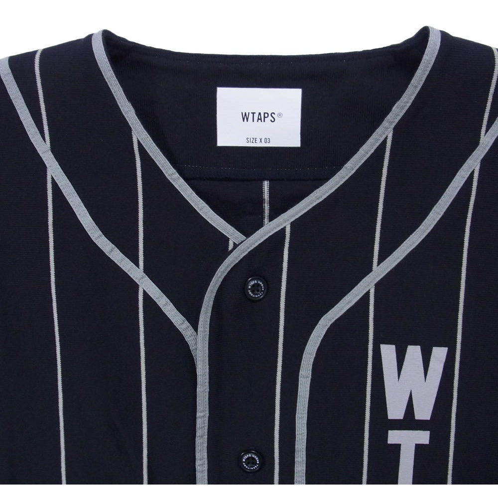 WTAPS ダブルタップス 25ss 251ATDT-CSM26 League SS Cotton リーグ SS 半袖 シャツ ネイビー系 X03【美品】【中古】