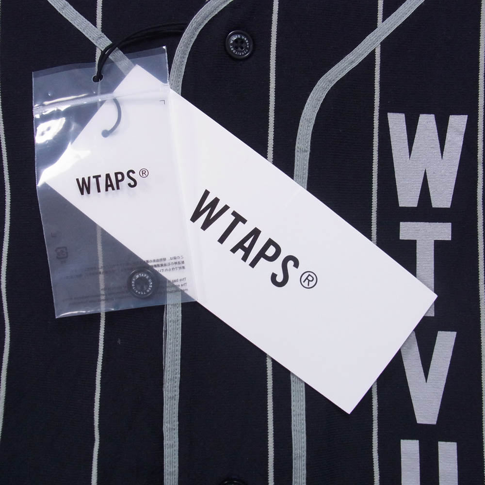 WTAPS ダブルタップス 25ss 251ATDT-CSM26 League SS Cotton リーグ SS 半袖 シャツ ネイビー系 X03【美品】【中古】