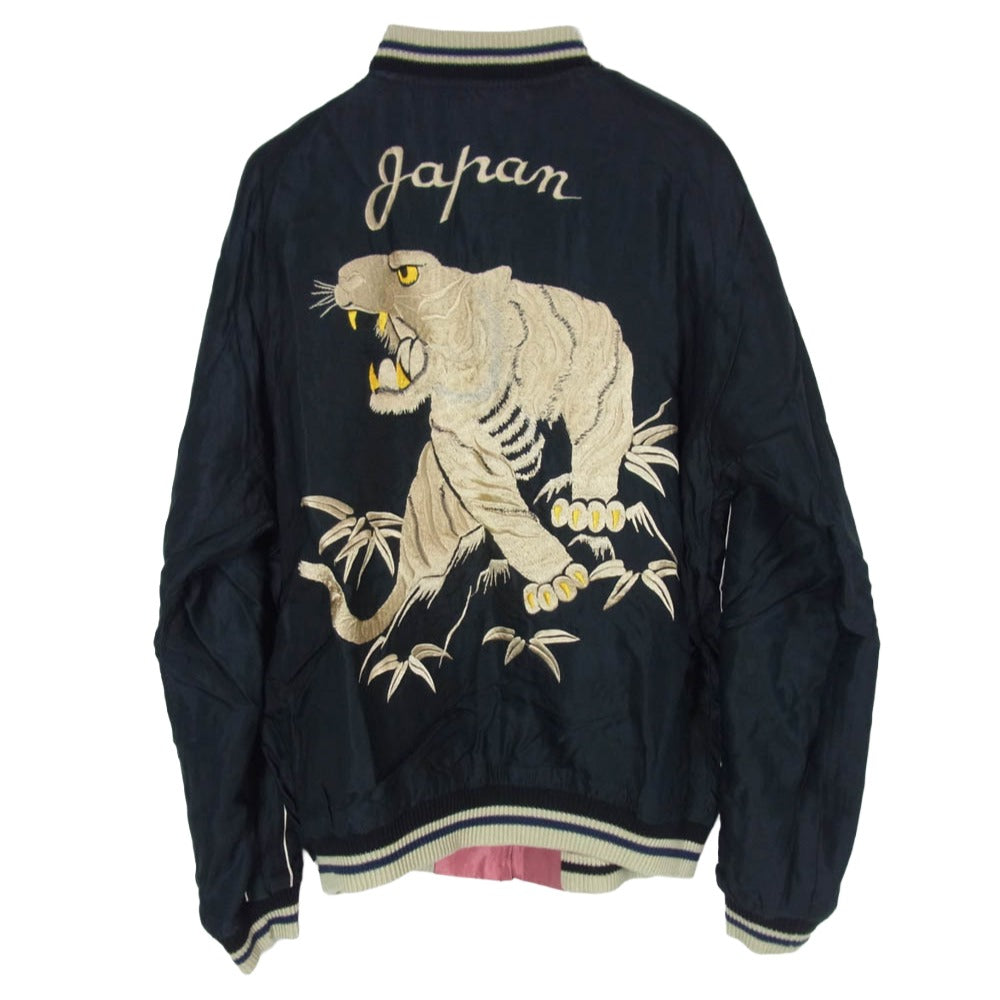 TAILOR TOYO テイラー東洋 TT15173 DUELLING DRAGONS × WHITE TIGER 龍 白虎 Souvenir Jacket スーベニア ジャケット スカジャン ピンク系 ブラック系 M【中古】