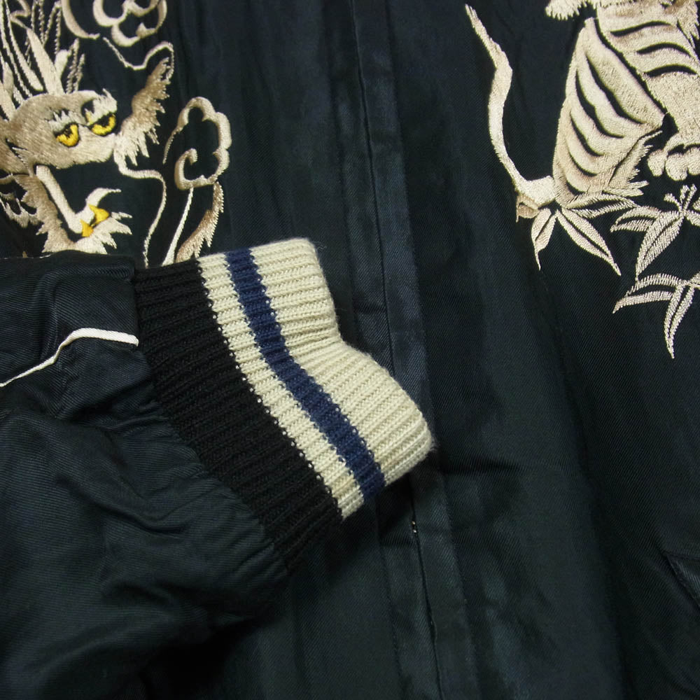 TAILOR TOYO テイラー東洋 TT15173 DUELLING DRAGONS × WHITE TIGER 龍 白虎 Souvenir Jacket スーベニア ジャケット スカジャン ピンク系 ブラック系 M【中古】