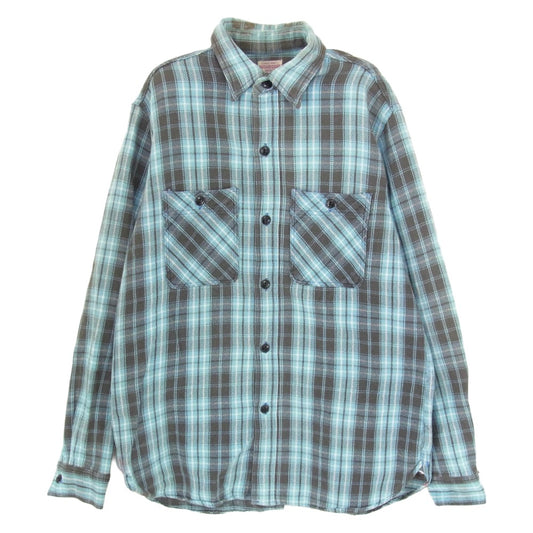 SUGAR CANE シュガーケーン SC23103 チェック 長袖 ネルシャツ ライトブルー系 M【中古】