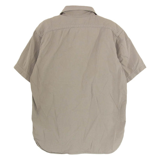 The REAL McCOY'S ザリアルマッコイズ ヘリンボーン 半袖 ワーク シャツ グレー系 15【中古】