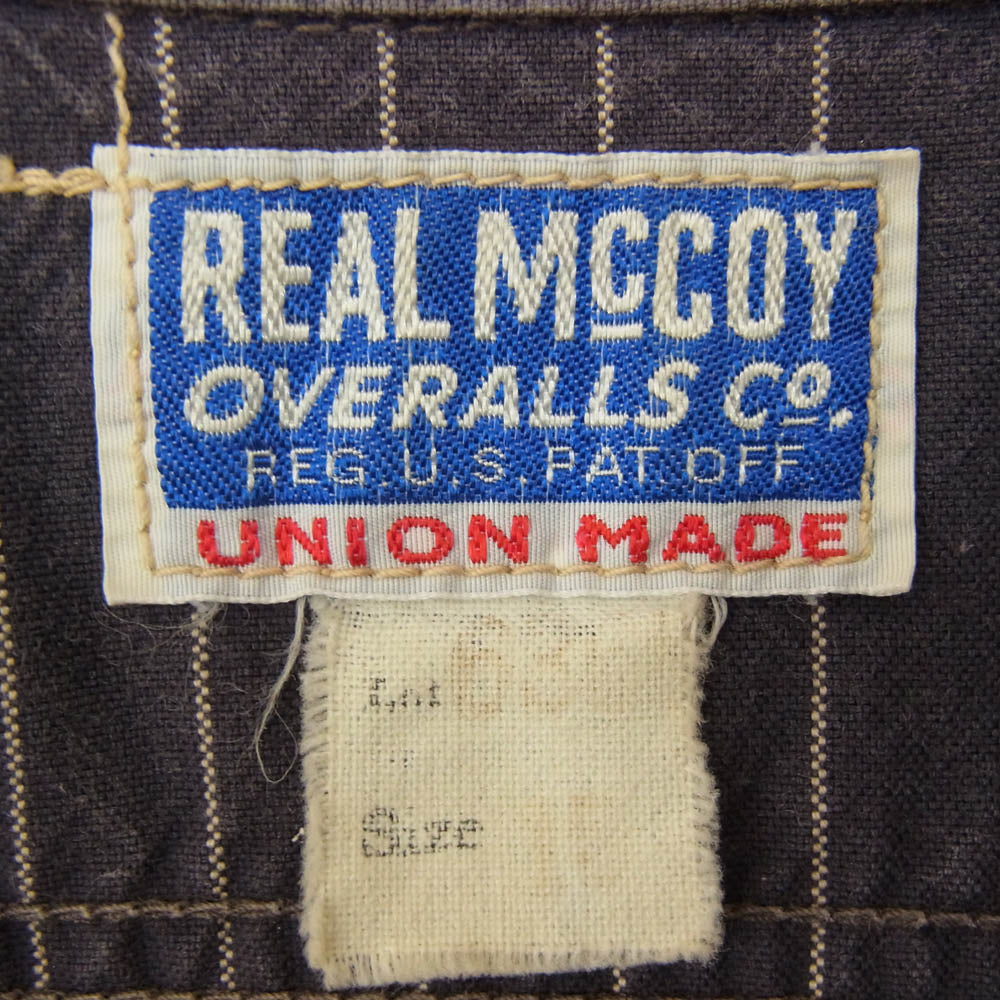 The REAL McCOY'S ザリアルマッコイズ ストライプ 半袖 ワーク シャツ ブラック系 15【中古】