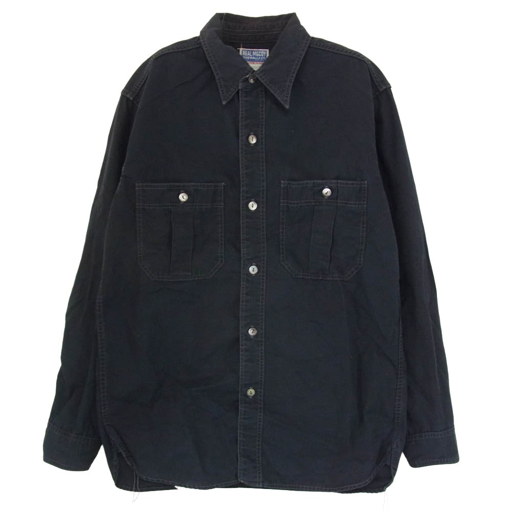 The REAL McCOY'S ザリアルマッコイズ ポケット付き 長袖 ワークシャツ ブラック系 サイズ表記無【中古】