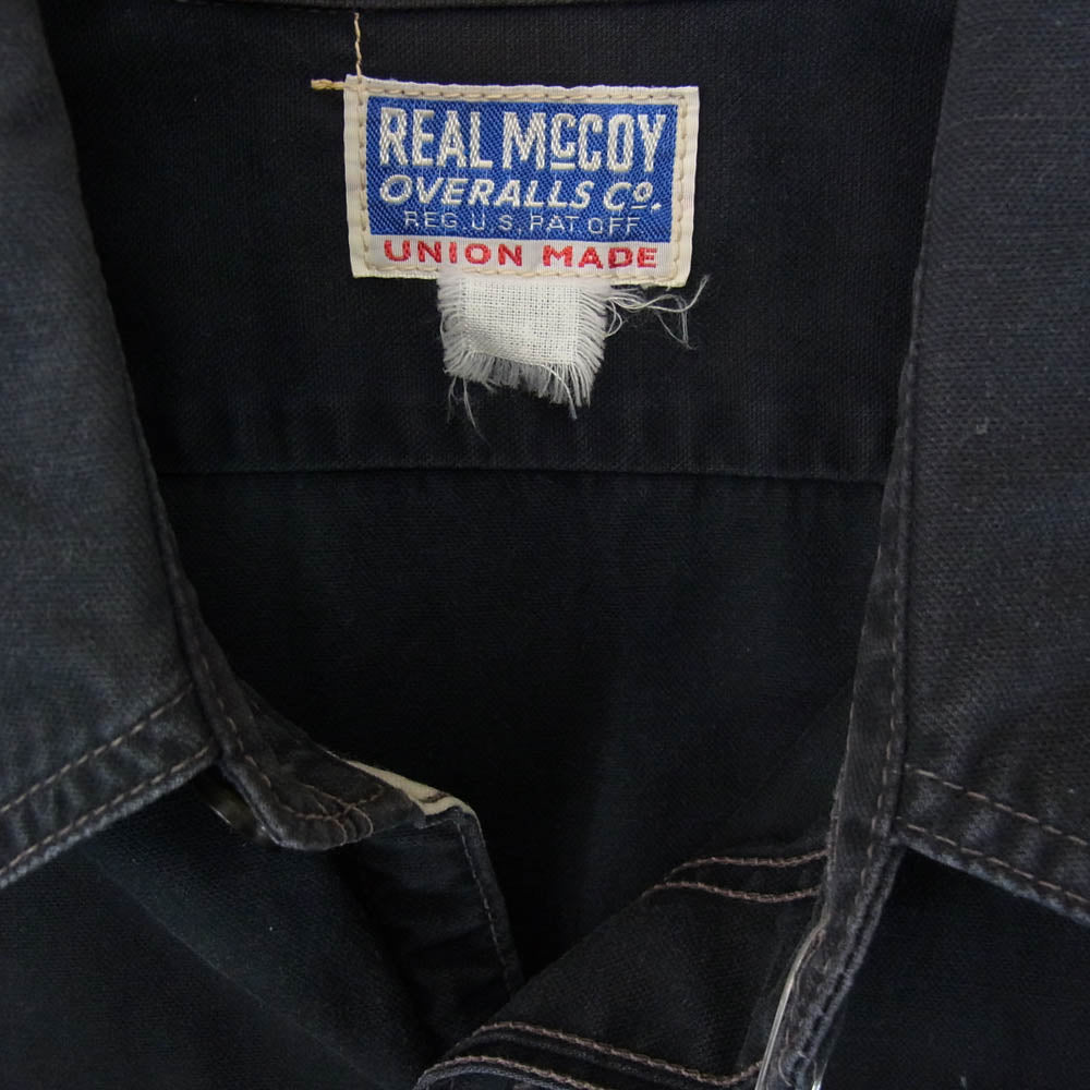 The REAL McCOY'S ザリアルマッコイズ ポケット付き 長袖 ワークシャツ ブラック系 サイズ表記無【中古】