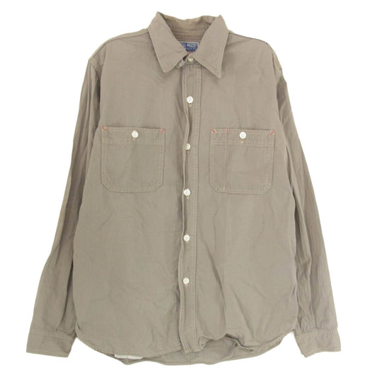 The REAL McCOY'S ザリアルマッコイズ ヘリンボーン 長袖 ワーク シャツ グレー系 サイズ表記無【中古】