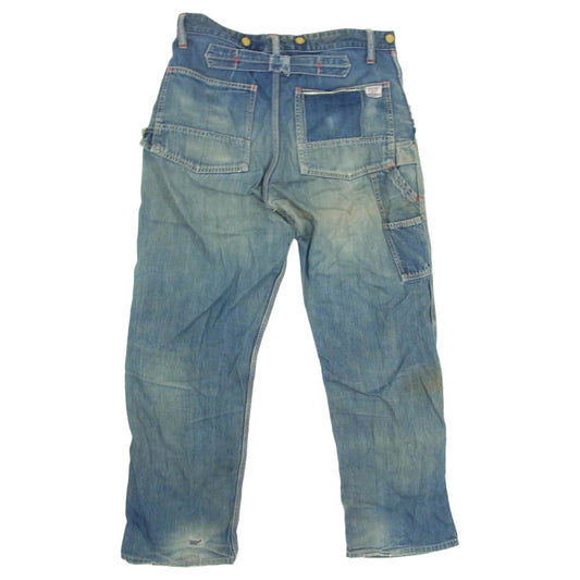 The REAL McCOY'S ザリアルマッコイズ JOE McCOY ジョーマッコイ 8HOUR UNION シンチバック デニム ペインターパンツ インディゴブルー系 32【中古】