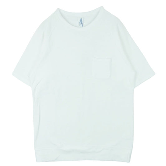 LOOPWHEELER ループウィラー BEAMS ビームス別注 Extra Light Short Sleeve Sweat スウェット生地 ラグラン エクストラライト 半袖 Tシャツ ホワイト系 XL【中古】