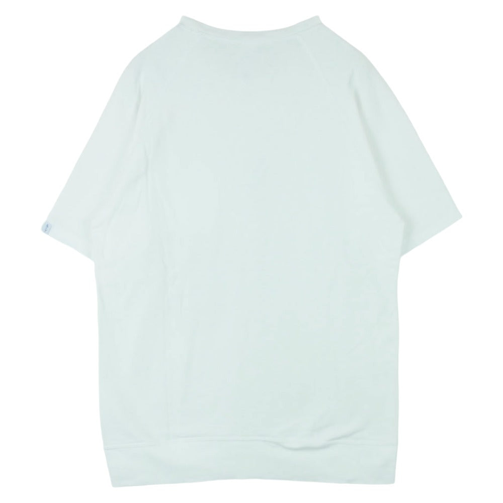 LOOPWHEELER ループウィラー BEAMS ビームス別注 Extra Light Short Sleeve Sweat スウェット生地 ラグラン エクストラライト 半袖 Tシャツ ホワイト系 XL【中古】