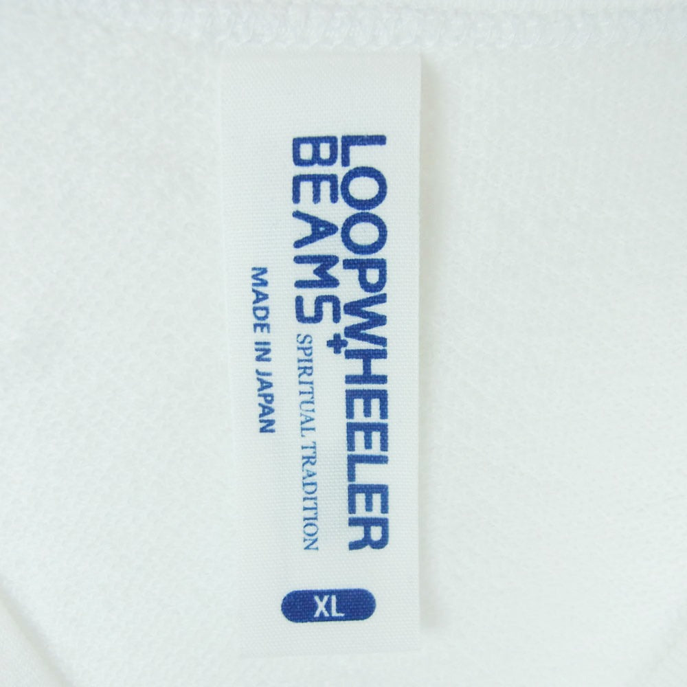 LOOPWHEELER ループウィラー BEAMS ビームス別注 Extra Light Short Sleeve Sweat スウェット生地 ラグラン エクストラライト 半袖 Tシャツ ホワイト系 XL【中古】