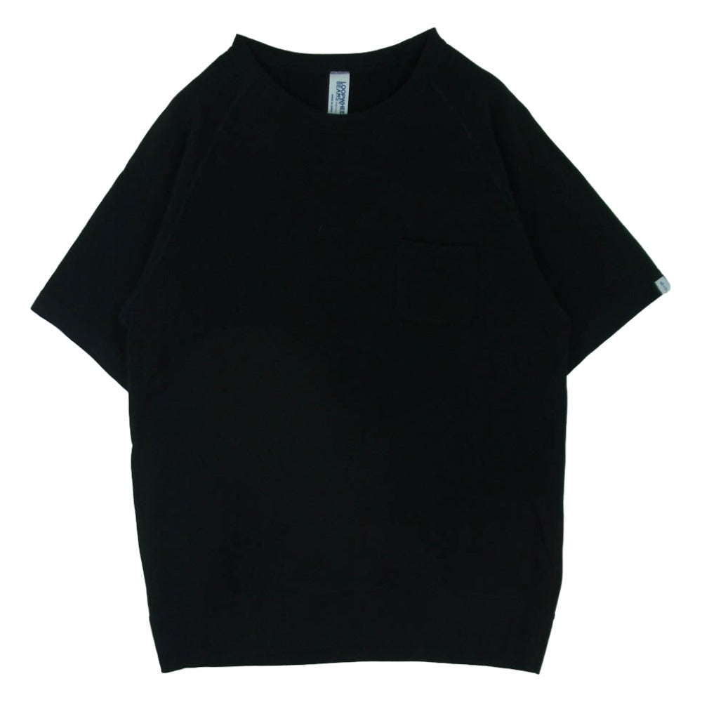 LOOPWHEELER ループウィラー BEAMS ビームス別注 Extra Light Short Sleeve Sweat スウェット生地 ラグラン エクストラライト ショートスリーブ 半袖 Tシャツ ブラック系 XL【中古】