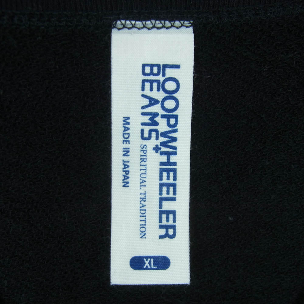 LOOPWHEELER ループウィラー BEAMS ビームス別注 Extra Light Short Sleeve Sweat スウェット生地 ラグラン エクストラライト ショートスリーブ 半袖 Tシャツ ブラック系 XL【中古】