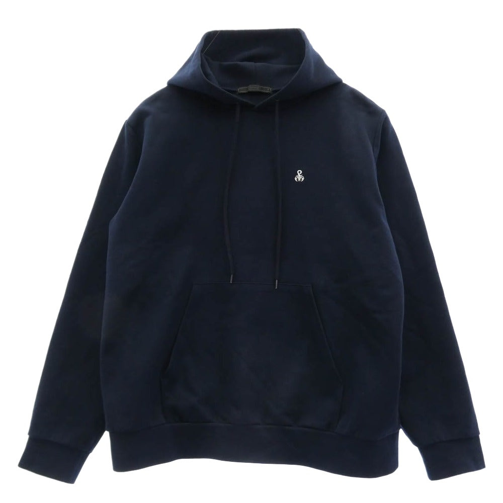SOPHNET. ソフネット SOPH-242050 COMPACT DOUBLE KNIT HOODIE コンパクトダブルニット プルオーバー パーカー フーディー ダークネイビー系 M【中古】