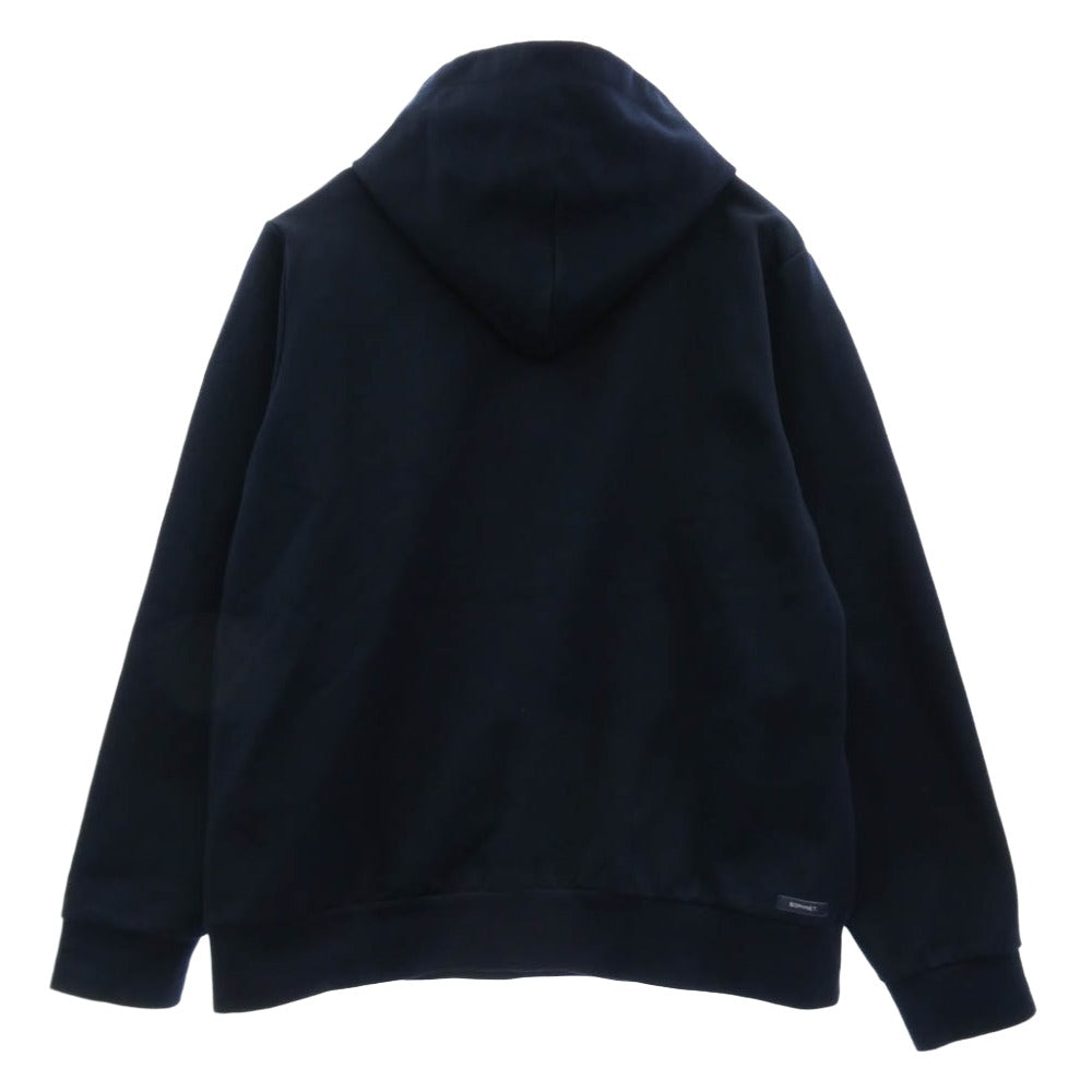 SOPHNET. ソフネット SOPH-242050 COMPACT DOUBLE KNIT HOODIE コンパクトダブルニット プルオーバー パーカー フーディー ダークネイビー系 M【中古】