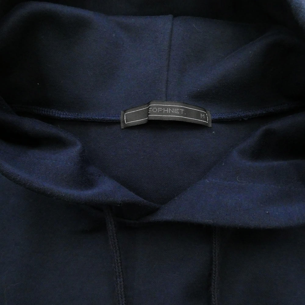 SOPHNET. ソフネット SOPH-242050 COMPACT DOUBLE KNIT HOODIE コンパクトダブルニット プルオーバー パーカー フーディー ダークネイビー系 M【中古】