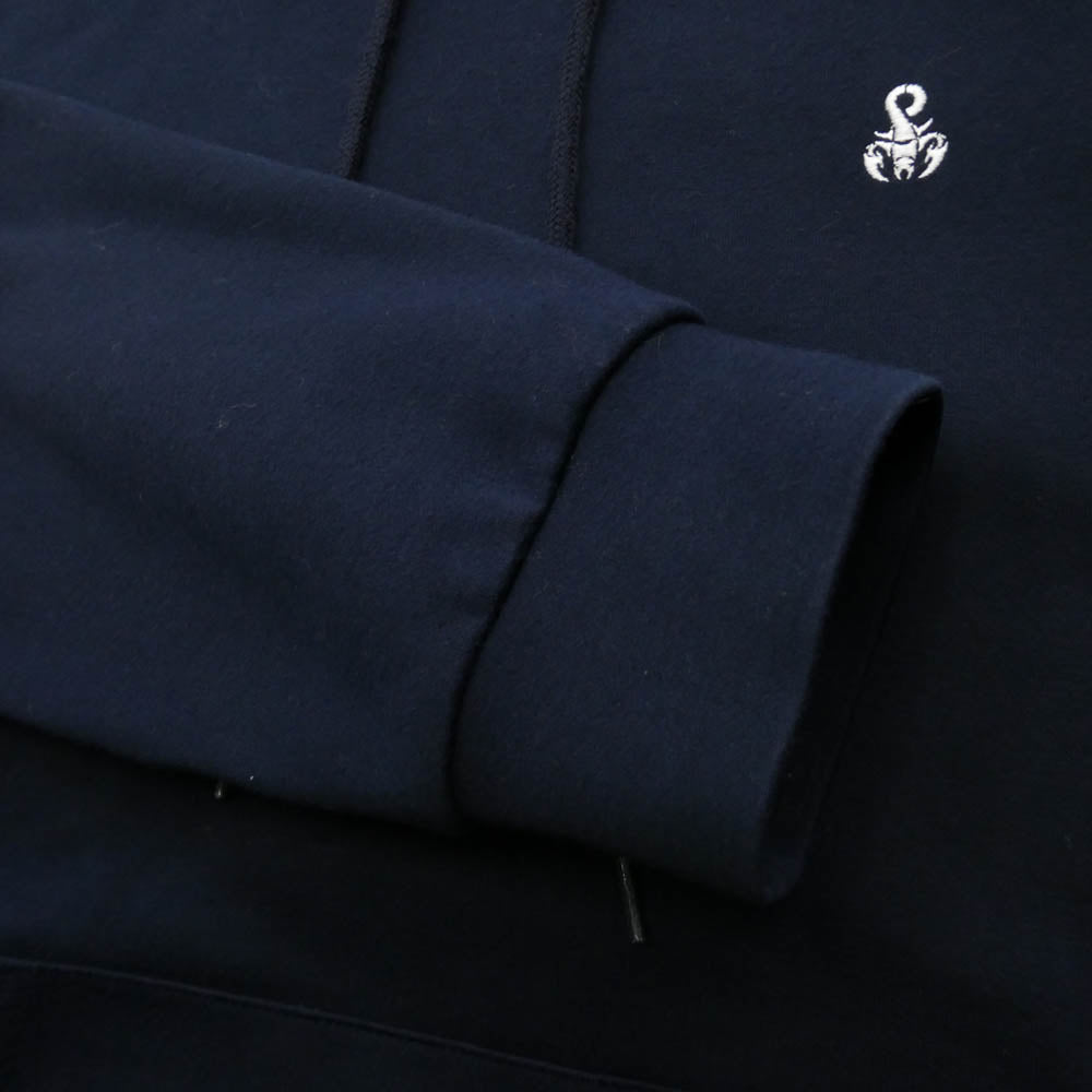 SOPHNET. ソフネット SOPH-242050 COMPACT DOUBLE KNIT HOODIE コンパクトダブルニット プルオーバー パーカー フーディー ダークネイビー系 M【中古】