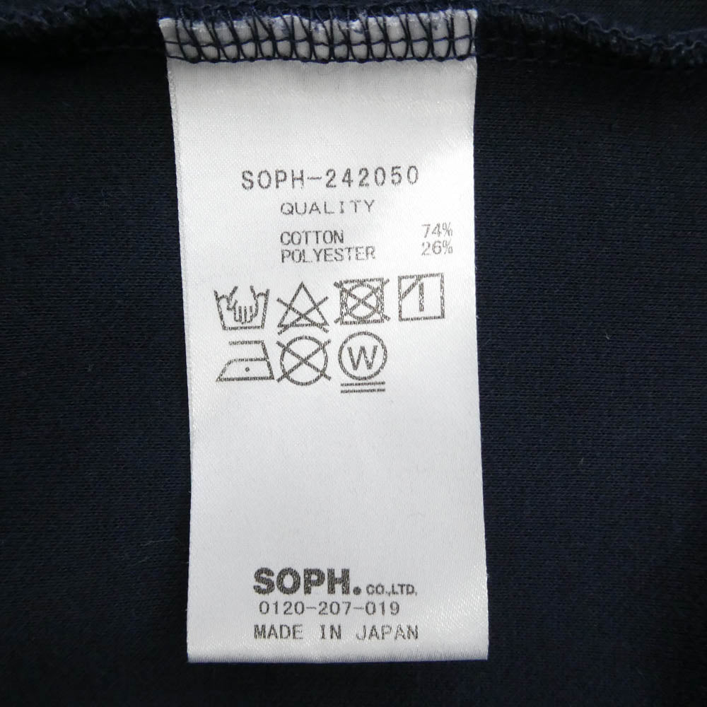 SOPHNET. ソフネット SOPH-242050 COMPACT DOUBLE KNIT HOODIE コンパクトダブルニット プルオーバー パーカー フーディー ダークネイビー系 M【中古】