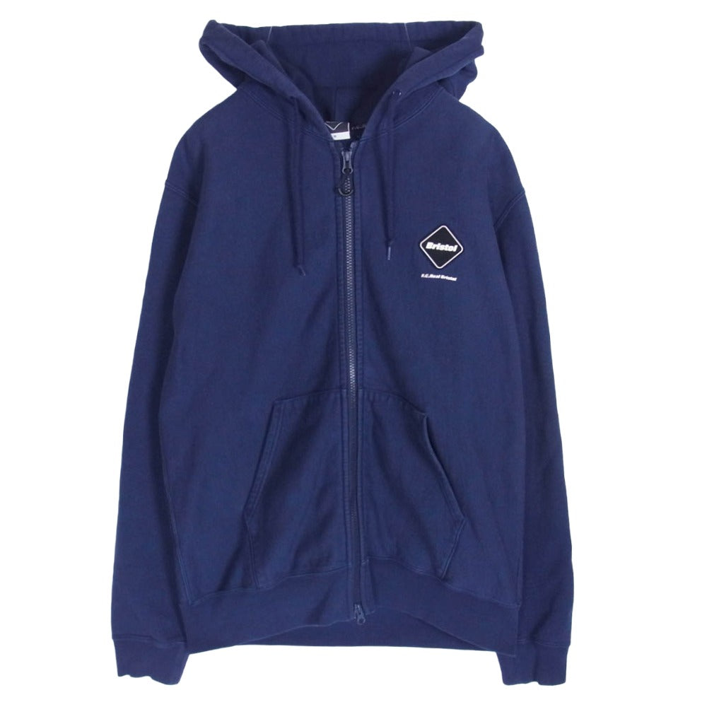 F.C.R.B. エフシーアールビー FCRB-222067 HOOD LOGO ZIP UP TEAM SWEAT HOODIE フードロゴ ジップアップ チーム スウェット パーカー ネイビー系 M【中古】