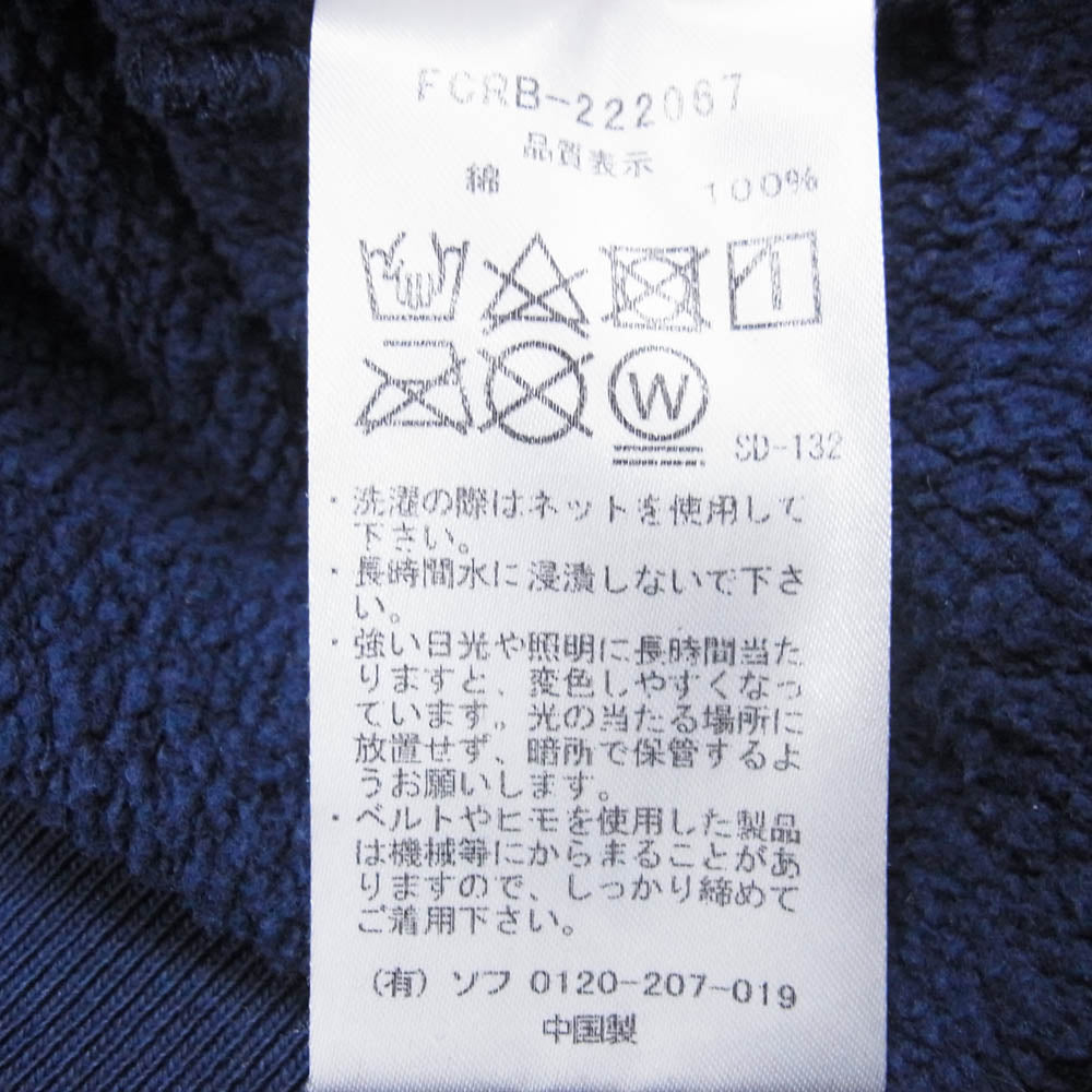 F.C.R.B. エフシーアールビー FCRB-222067 HOOD LOGO ZIP UP TEAM SWEAT HOODIE フードロゴ ジップアップ チーム スウェット パーカー ネイビー系 M【中古】