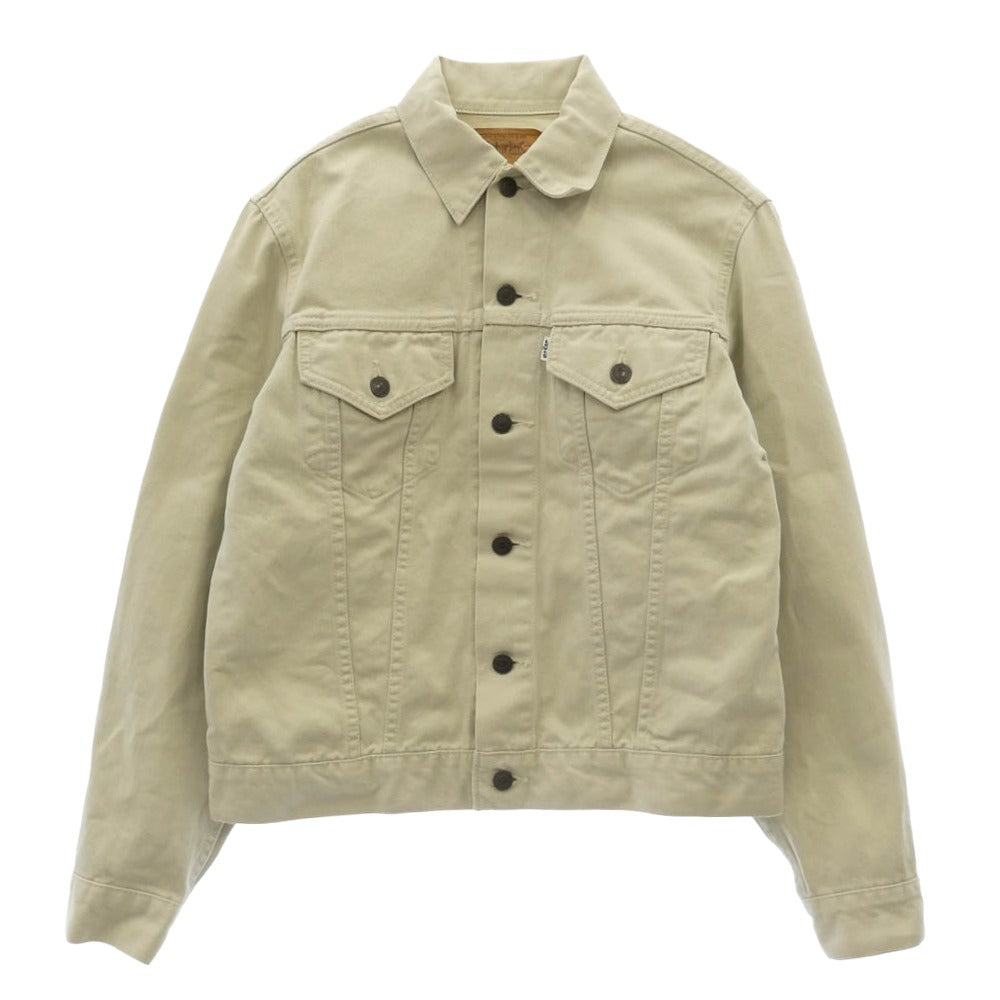 Levi's リーバイス 70505-10 白タブ スモールe JT934 ボタン裏刻印J30 コットンツイル デニム トラッカージャケット ベージュ系 38【中古】