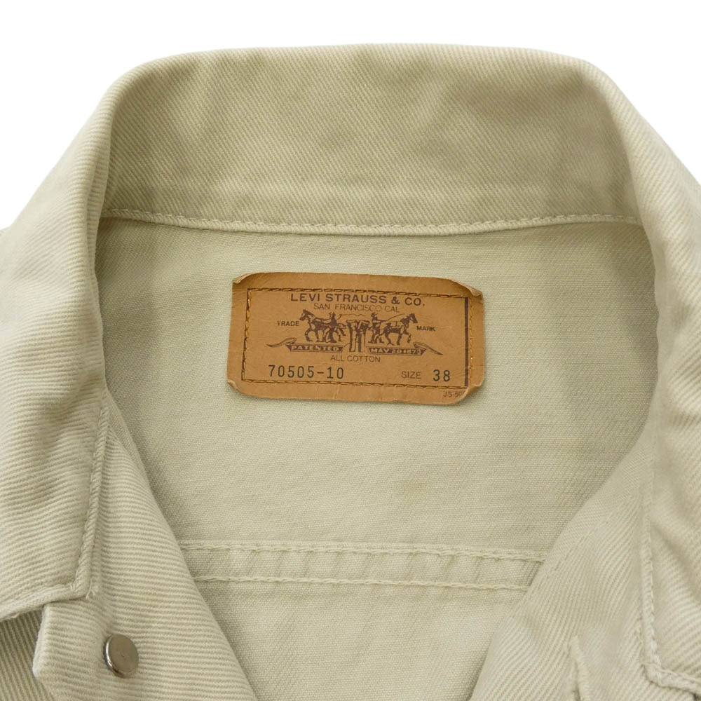 Levi's リーバイス 70505-10 白タブ スモールe JT934 ボタン裏刻印J30 コットンツイル デニム トラッカージャケット ベージュ系 38【中古】