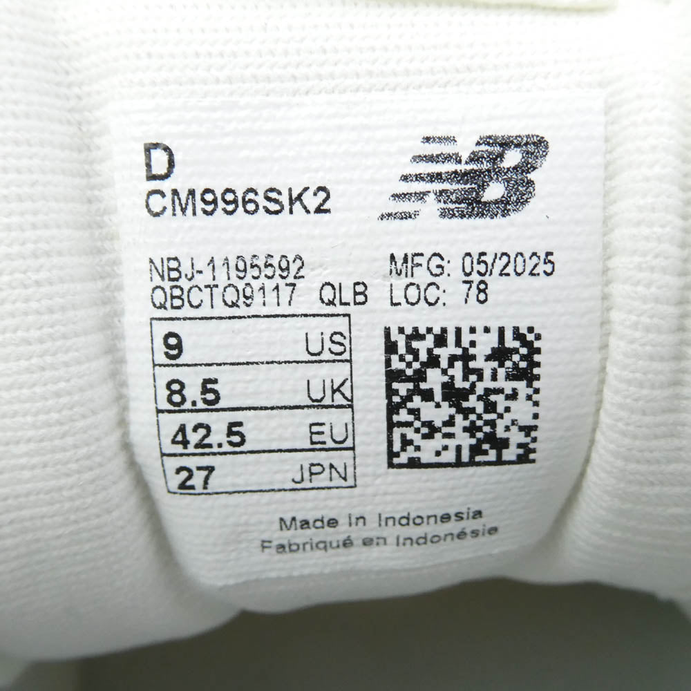 NEW BALANCE ニューバランス CM996SK2 996 Ginger Lemon Grey Matter Sea Salt 996 ジンジャーレモン グレーマター シーソルト ローカット スニーカー イエロー系 27cm【新古品】【未使用】【中古】